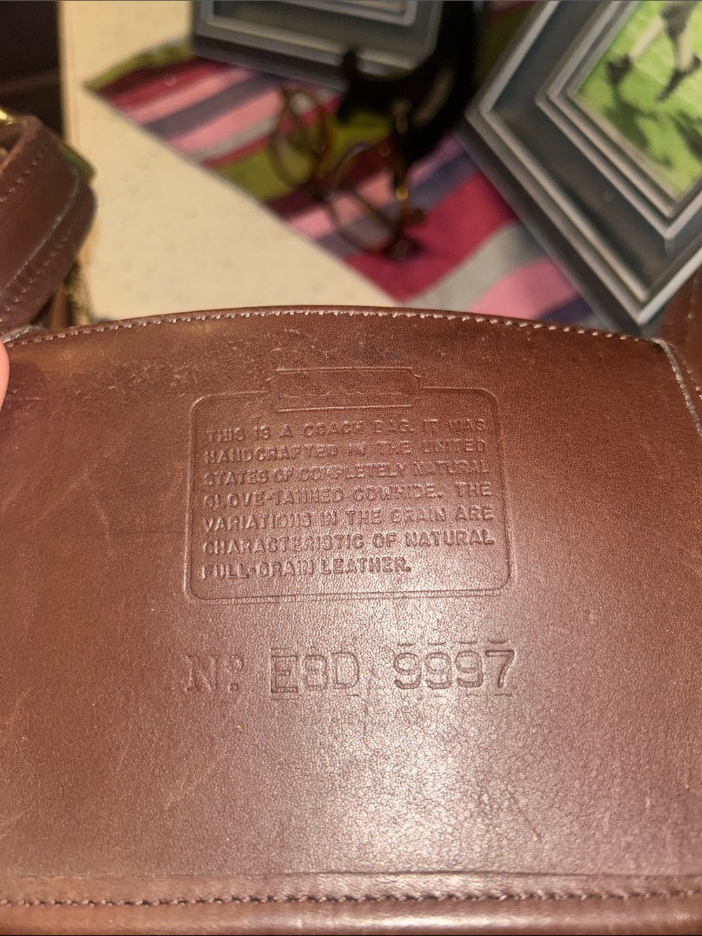 Coach Dark Brown Leather Crossbody with Brass Accents - Picture 15 of 15